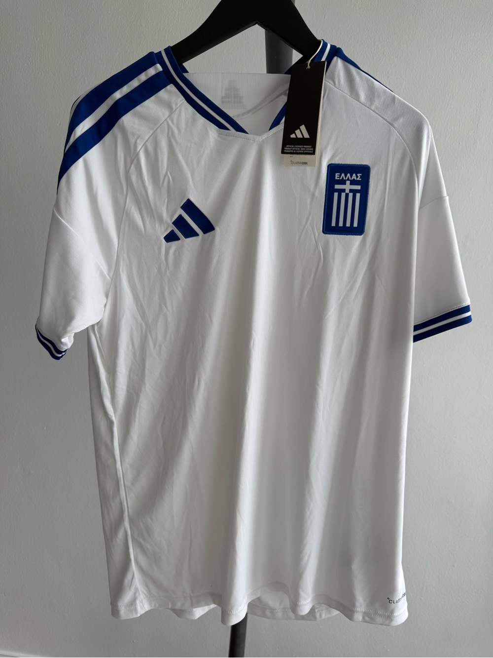 Adidas Greece Home Soccer Jersey Men L White NWT